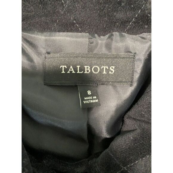 TALBOTS WOMEN'S BLACK VELOUR QUILTED BUTTON DOWN JACKET SZ 8 - Picture 9 of 9